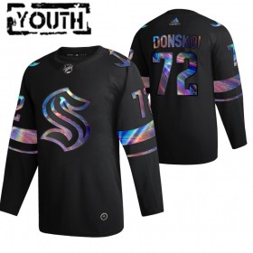 Seattle Kraken Joonas Donskoi 72 2021-22 Iriserend holografisch Zwart Authentic Shirt - Kinderen